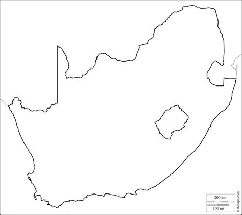 Streets and houses search, in most of cities, towns, and some villages of the world. Plain map of South Africa - Empty map of South Africa ...