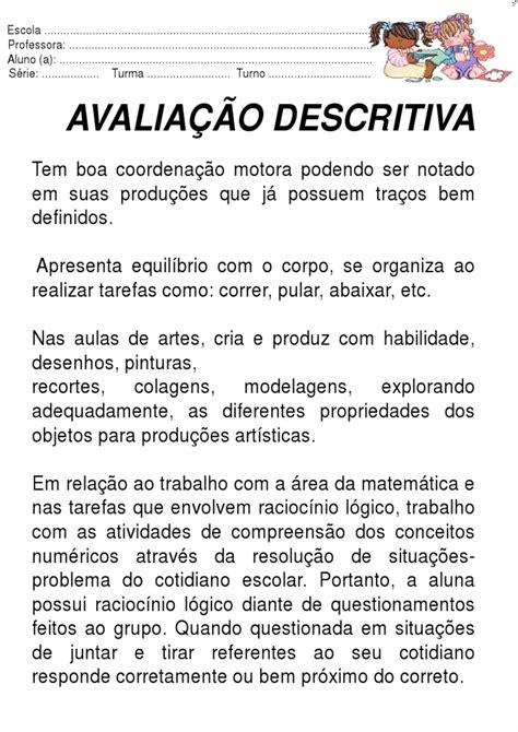 Parecer Descritivo 1 Ano 1 Semestre