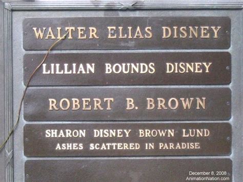 Close Up Of Walt Disneys Memorial Plaque At Gravesite Walter Elias