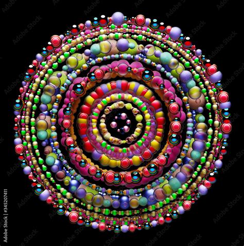 3d Render Of Abstract Art Of Surreal Decorative Hypnotic Mystery Indian