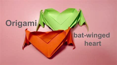 Funny And Easy Paper Crafts Bat Winged Heart Origami Tutorial Paper