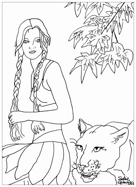 We have collected 39+ stress relieving coloring page printable images of various designs for you to color. Woman with panther - Anti stress Adult Coloring Pages