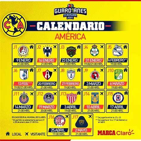 Calendario Liga Mx Apertura 2021 America Month Calendar Printable