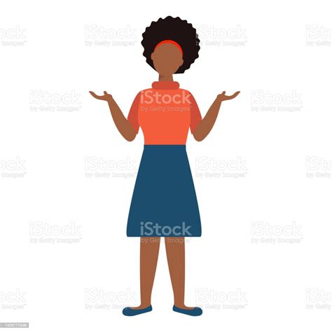 African American Woman Spreads Her Hands Oops I Dont Know Sorry Full