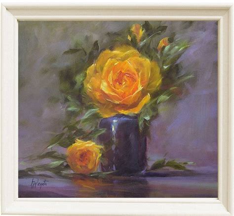 Oil Painting Still Life Christmas Rose Yellow Rose Painting Roses