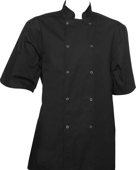 Short Sleeved Basic Chef Jacket Black X Large Pack Size