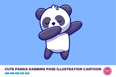 Cute Panda Dabbing Pose Illustration Graphic By Catalyststuff