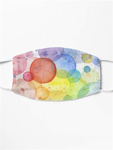 Geometric Watercolor Abstract Rainbow Circles Mask By Olga Shvartsur