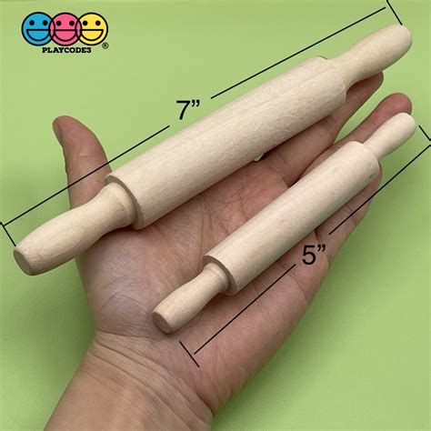 Wooden Rolling Pins Mini Wood Woodcraft Cabochon Playcode3