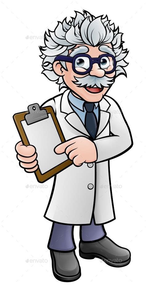 An Old Man In A Lab Coat Holding A Clipboard People Characters On