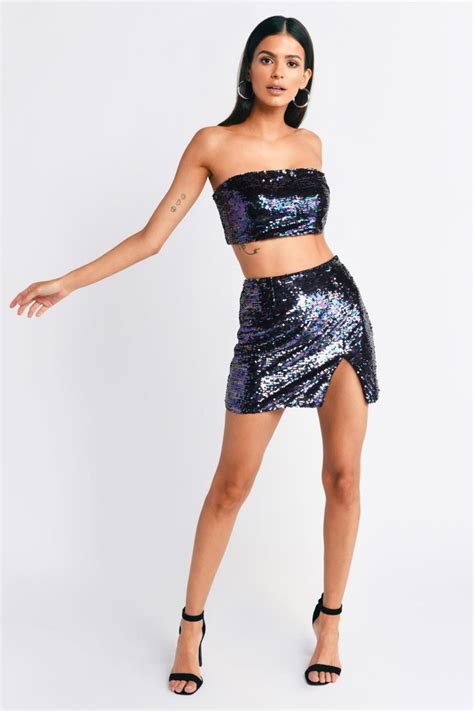 Tobi Mini Skirts Womens Everything And More Gold Reversible Sequin