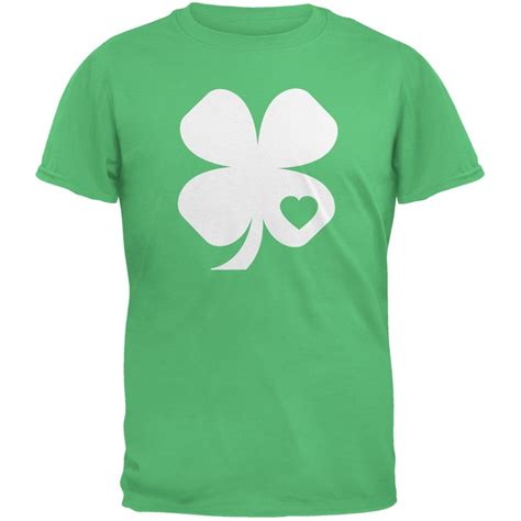 St Patricks Day Shamrock Heart Irish Green Adult T Shirt Oldglory
