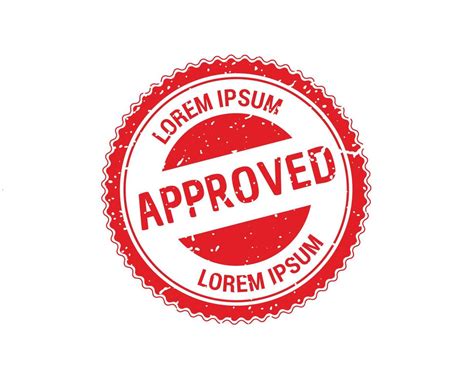 Approved Stamp In Rubber Style Red Round Grunge Approved Sign Rubber