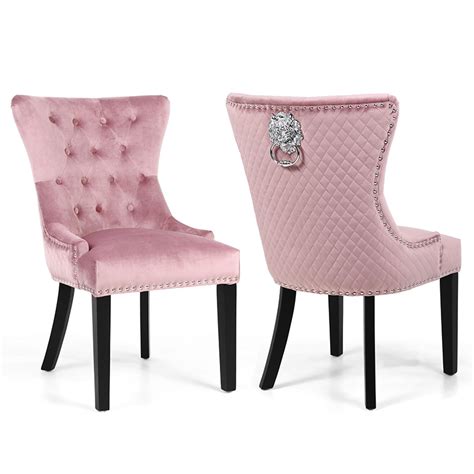 The grey velvet camden dining chair forms part of our stylish camden range. Bespoke Odyssey Velvet Quilted Back Lion Head Wing Back Knocker Dining Chair : F D Interiors Ltd
