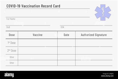 Certificado De Vacunación Contra Covid 19 Plantilla En Blanco De Una