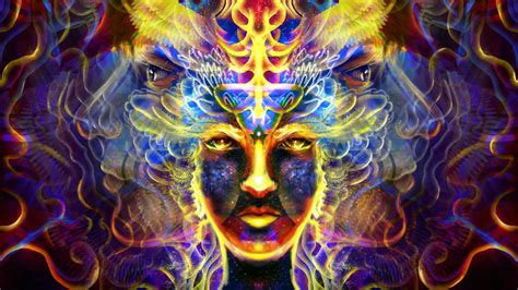 Trippy Wallpaper Psychedelic Colorful Fractal Front View Portrait