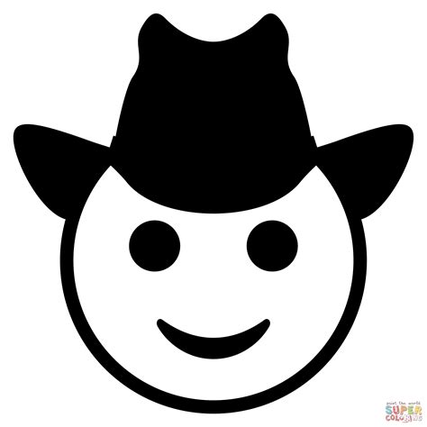 Emoji Fa De P L Rie De Cowboy De Colorat Desene De Colorat Gratis