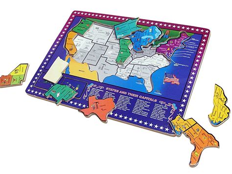 Dazzling Toys Usa Map Puzzle 50 States And Capitals Educational