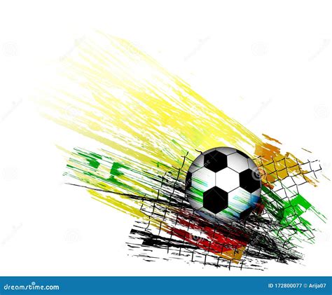 Abstract Sports Background With Soccer Ball Stock Vector Illustration