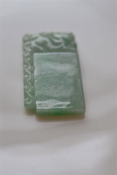 Qing Dynasty Gem Tablet Jadeite With Quillin Circa 1890 China From