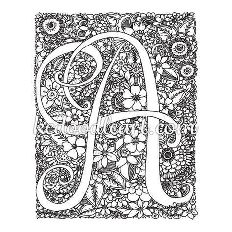 Adults love to color as much as kids do and what better subject than flowers. instant digital download coloring page Letter A by ...