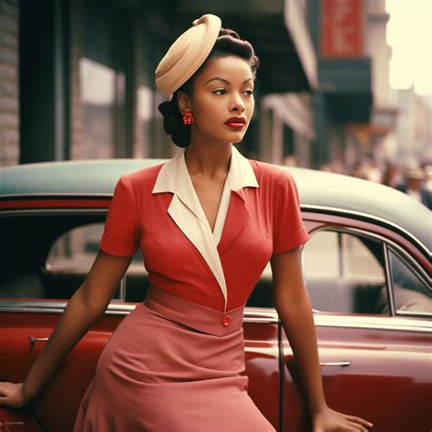 Black Womans 1950s Style Fashion Colorful And Bold Photonews247