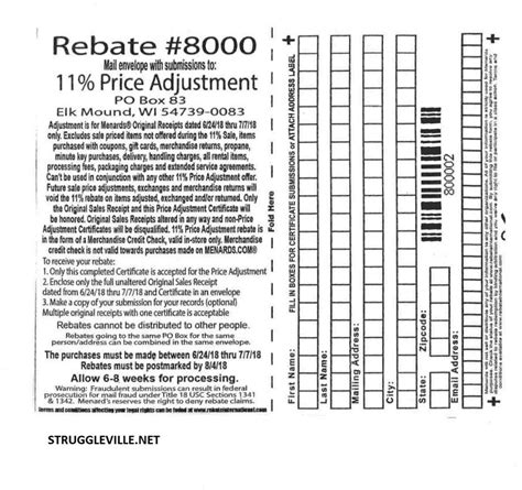 Menards Price Adjustment Rebate November 2023 Menardrebate Net