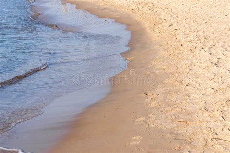 Soft Wave Of The Sea On The Sandy Beachsoft Focusblurred Image Stock