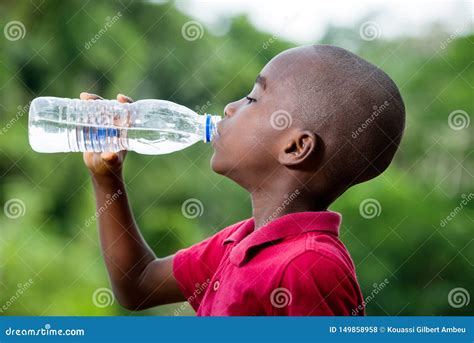 Little Boy Drinking Mineral Water Outdoors Stock Photo Image Of Drill