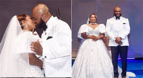 Blossom Chukwujekwu And His Wife Lock Lips On Their Wedding