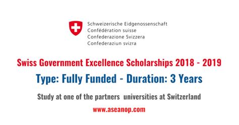 Scholarship the scholarship programme provides a unique opportunity for future leaders, influencers, and malaysian rubber export promotion council (mrepc) scholarship 2015 sponsor : Swiss Government Excellence Scholarships 2018 - 2019 ...