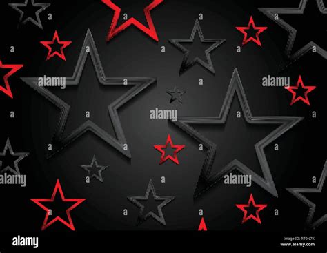 Glossy Red And Black Shiny Stars Background Vector Template Corporate