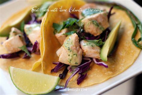 Fish Tacos with Lime Cilantro Dressing | Fish tacos ...