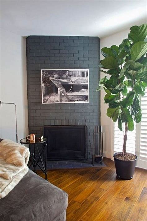 Modern Rustic Painted Brick Fireplaces Ideas 44
