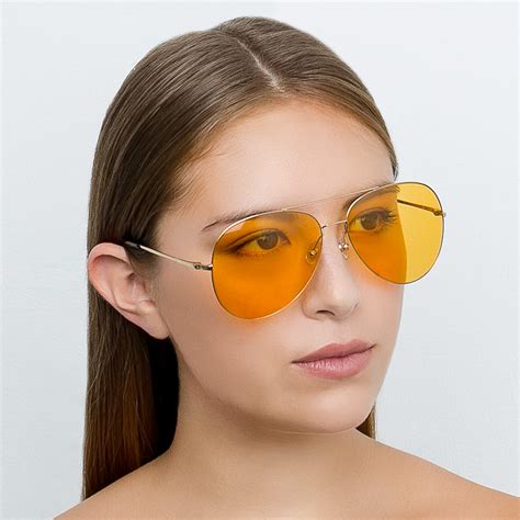 Yellow Aviator Sunglasses