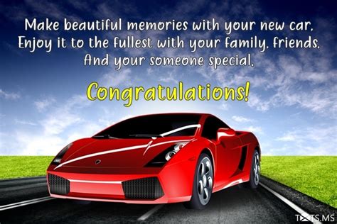 Congratulations for new car