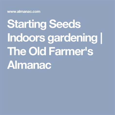 Starting Seeds Indoors: How and When to Start Seeds | Starting seeds ...