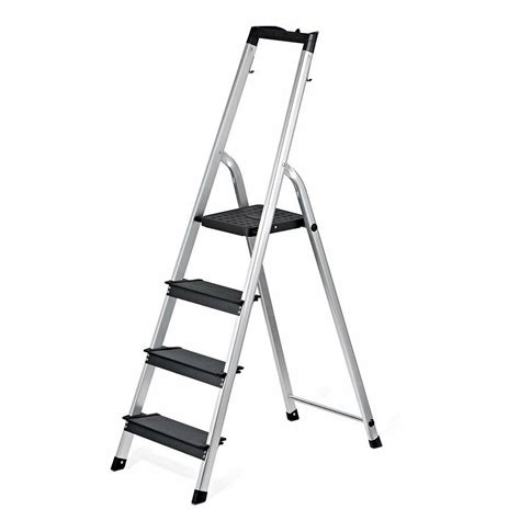 Delxo Lightweight Aluminum 4 Step Ladder With Tool