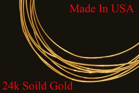 24k Solid Gold 28g Round Wire 6 Inches Hh Ebay