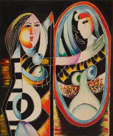 Girl In The Mirror Pablo Picasso Reproduction Painting By