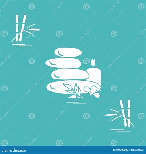Stylized Icon Of Massage Stones For Spa Procedures Leaves Flow Stock Vector Illustration Of