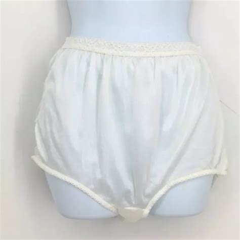 Vintage White Semi Sheer Granny Panties Full Brief Nylon Panty Size 8 Xl 2495 Picclick