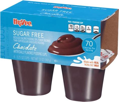 Hy Vee Sugar Free Chocolate Pudding 4 325 Oz Cups Hy Vee Aisles