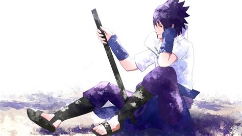 Download 1920x1080 Uchiha Sasuke Sword Profile View Naruto Sit