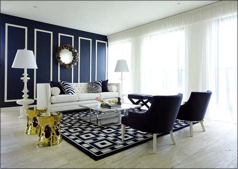 Dark Blue And White Living Room Living Room Home Decorating Ideas