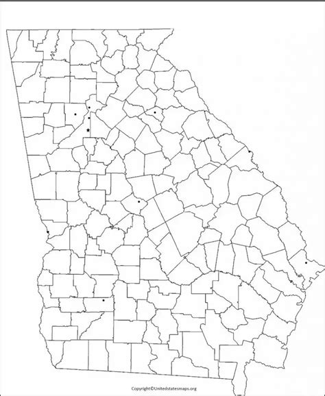 Blank Georgia Map Printable Map Of Georgia In Pdf