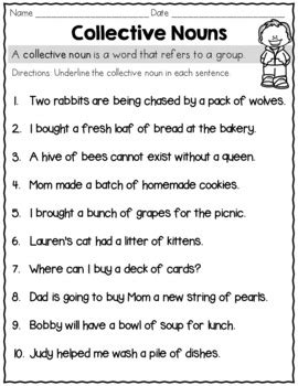 collective nouns worksheets common core l21a by learnersoftheworld