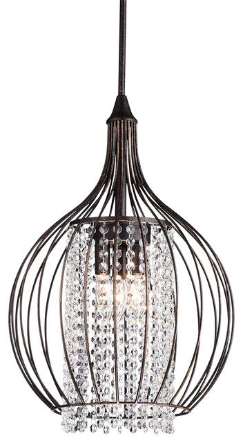 Shown in a silver finish. Bronze and Crystal Chandelier Pendant Light - Contemporary - Pendant Lighting - by Edvivi LLC