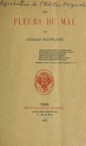 Les Fleurs Du Mal By Charles Baudelaire Open Library