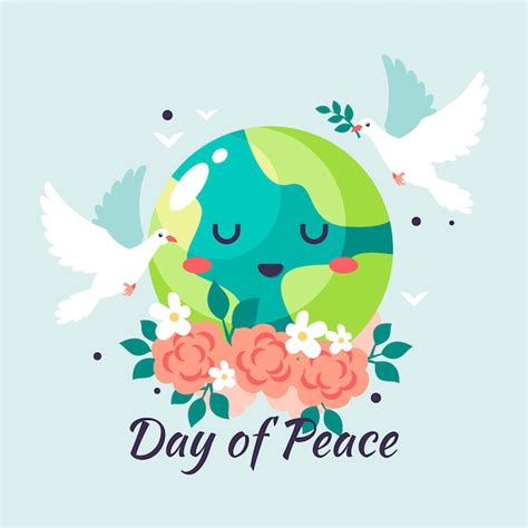Ilustración Del Día Internacional De La Paz Con Tierra De Dibujos